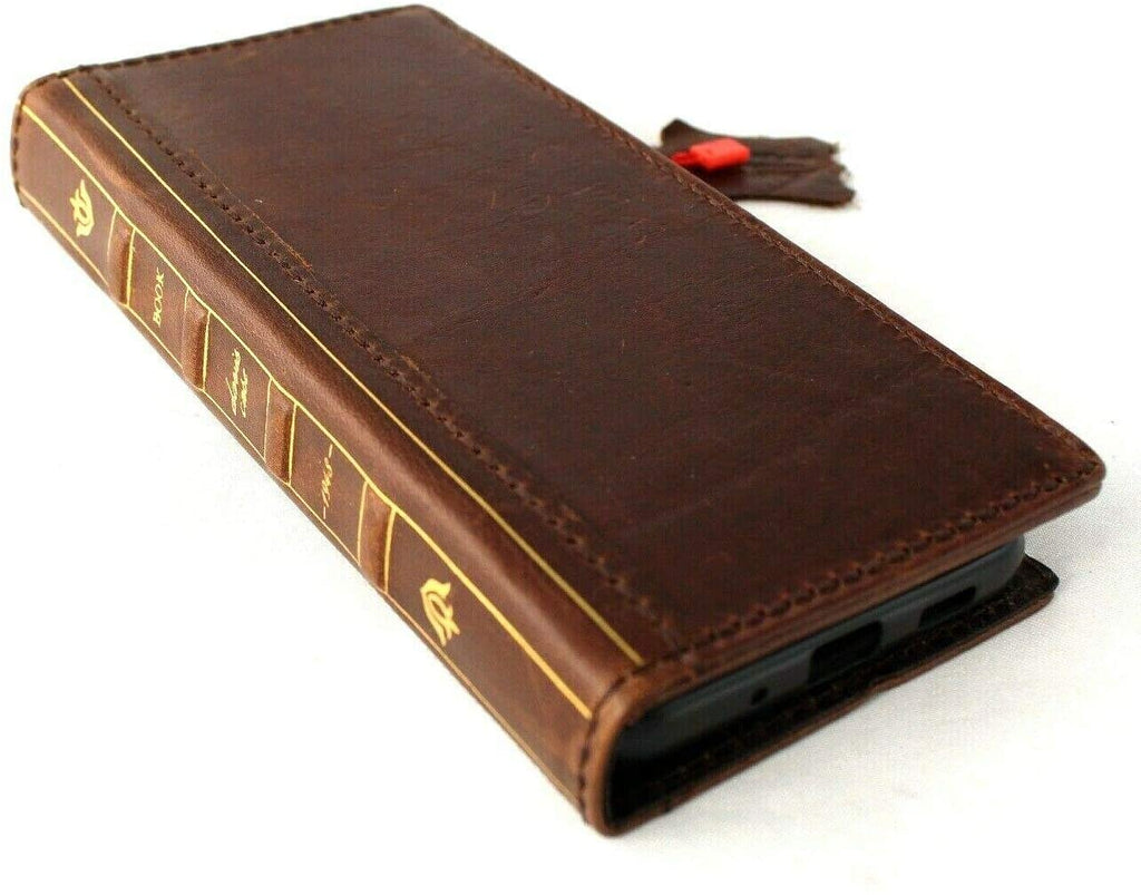 Genuine leather Samsung Galaxy S20 Ultra 5G wallet case by DAVISCASE with card slots, ID window, and Bible book design.