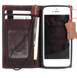genuine full leather case for iphone 5s 5c se cover book wallet credit card 5s magnet daviscase de