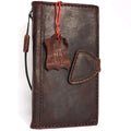 Genuine Italian leather iPhone 6/6s case with wallet credit holder, handmade leather phone cover with secure card slots.