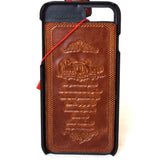 Véritable cuir naturel iPhone 7 cas couverture portefeuille titulaire livre de luxe rétro classique
