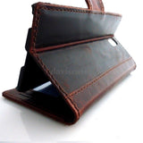 genuine oil leather Case For Samsung Galaxy Note 3 book wallet handmade brown 