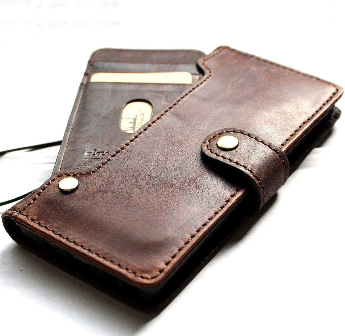 Vintage leather Samsung Galaxy Note 8 wallet case by DAVISCASE with card slots, book closure, and slim design.