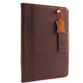 Natural full leather iPad Mini 4 case with card slots, magnetic closure, slim design, in brown, featuring a durable hard cover.