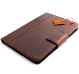 genuine natural full Leather Bag for apple iPad mini 4 hard case cover luxury magnet brown cards slots slim daviscase