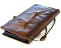 Handmade genuine leather phone case for iPhone and Samsung models, vintage style with card slots and full grain leather finish.