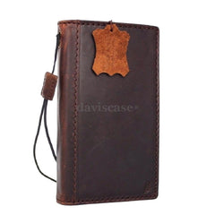 genuine natural leather case for samsung galaxy s5 hard cover purse s 5 wallet stand luxury business