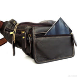 Genuine full Leather wallet Bag man zipper Waist Pouch sling backpack cellphone 