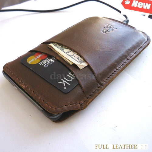 Handmade genuine leather phone case for Samsung Galaxy S2, SII, Ace 2, I8160, with pull fit design and pocket style.