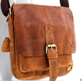 Men's vintage leather shoulder satchel bag by DAVISCASE featuring handcrafted crossbody design and classic hobo style.