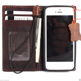 Echte Vintage-Hülle aus geöltem Leder für das iPhone 5 S, Cover, Buch, Geldbörse, Kreditkarte, 5S, Magnet, Daviscase