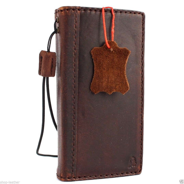 Echte Vintage-Hülle aus geöltem Leder für das iPhone 5 S, Cover, Buch, Geldbörse, Kreditkarte, 5S, Magnet, Daviscase