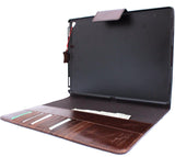 Genuine full Leather case for Apple iPad Pro 12.9 (2017) stand magnetic brown slim cards slots davis luxury holder