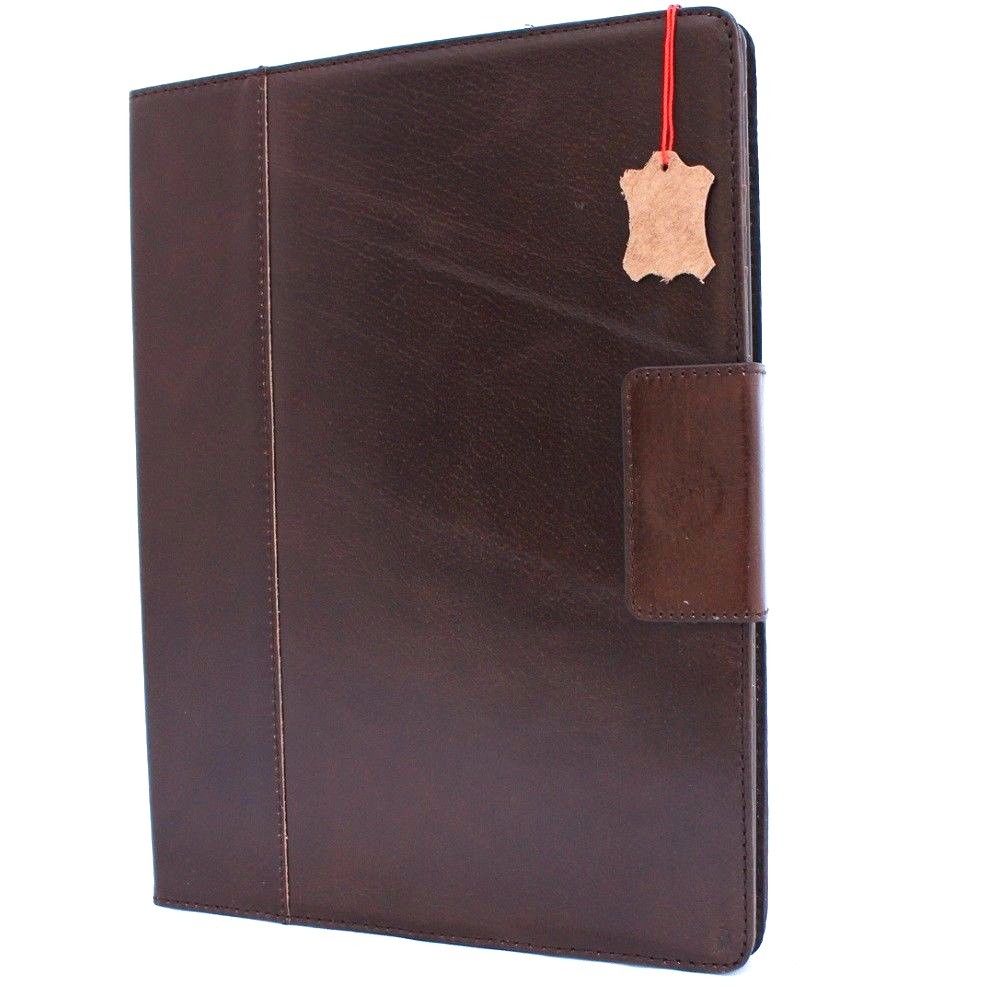 Brown DAVISCASE leather case for Apple iPad Pro 12.9 (2017) with stand, magnetic closure, card slots, slim design, luxury holder.
