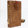 Vintage leather Samsung Galaxy S9 Plus case by DAVISCASE with wallet design, card slots, strap, and compatibility with wireless charging.