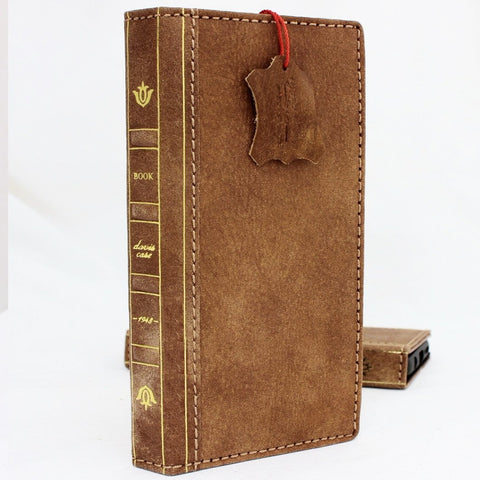 Genuine vintage leather Case for Samsung Galaxy S9 Plus book wallet bible design strap cover cards slots Jafo Daviscase wireless charging