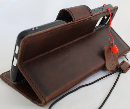 Genuine DavisCase Galaxy S20 Plus full leather book wallet with removable slots, soft interior, rubber window, and wireless charging.