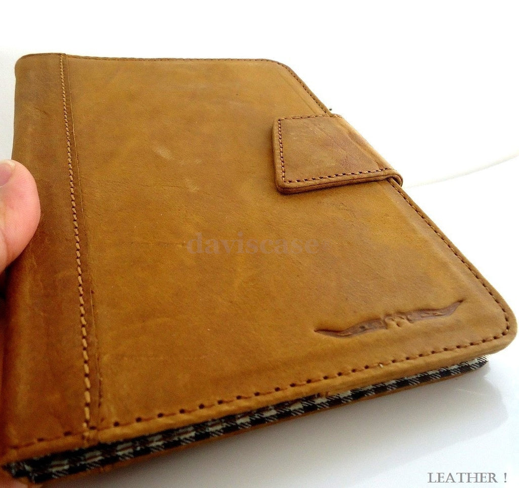 Brown genuine leather iPad mini 2/3 case cover with handbag style, Apple stand magnet, designed by Daviscase for vendor-unknown.