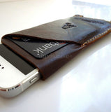  genuine soft leather handmade case fit iphone 5 cover slim purse RETRO style