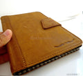 Brown genuine leather iPad mini 2/3 case cover with stand magnet, handbag style from DavisCase, designed for Apple tablets.