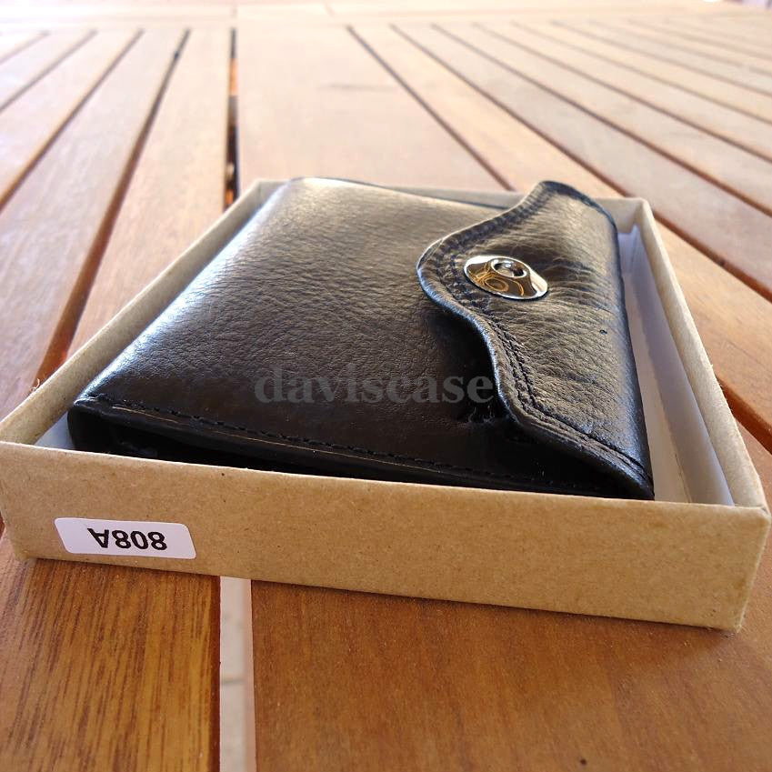 Men's leather money clip wallet with slim trifold design, genuine full grain leather and rugged toughness for everyday use.
