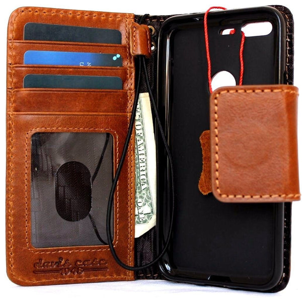 Genuine oiled Leather Case for Google Pixel Book Wallet Handmade Retro magnetic Luxury IL slim