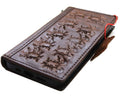 Handmade leather phone case by DAVISCASE for iPhone models, vintage style with card slots, full grain cracked leather, wallet design