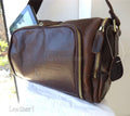 Men's genuine brown leather messenger bag for iPad and mini eBooks, vintage-style vintage handbag by vendor-unknown