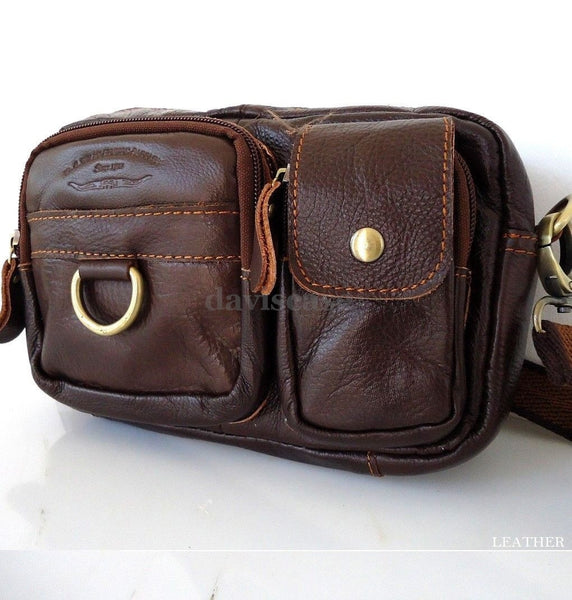 Genuine real Leather Shoulder wallet Bag man woman Pocket Waist Pouch skin uk il