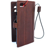 Echtes iPhone 7-Gehäuse aus dunklem Leder mit Magnetverschluss, Brieftasche, Kreditkartenetui, luxuriöses Buch von Davis