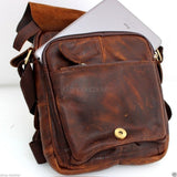 Genuine vintage Leather Shoulder Satchel Bag Messenger cross body 10 tablet  Purse Hobo Satchel  handicraft