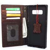Echte Vintage-Ledertasche für Samsung Galaxy Note 9, Buch-Brieftasche, Kartenfächer, braun, schlankes Daviscase, handgefertigt