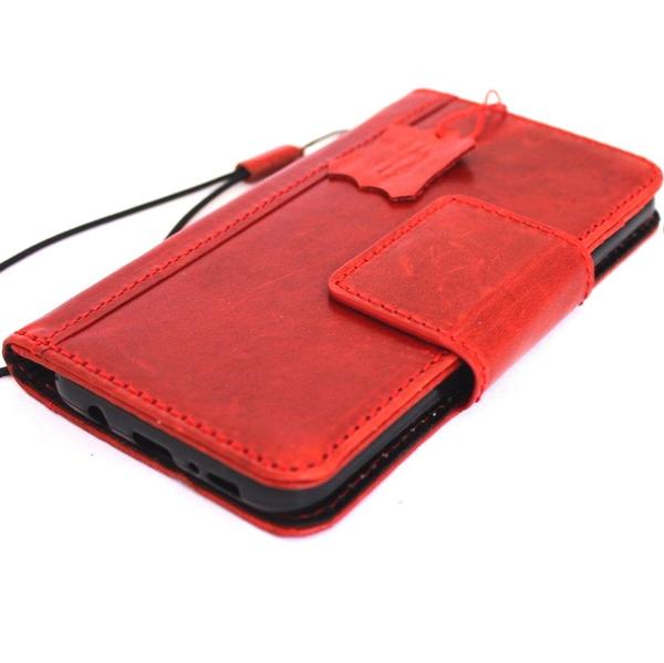Genuine retro leather case for samsung galaxy note 9 book wallet magnetic closure red wine cover daviscase design cards slots slim