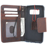Genuine italian oiled leather Case for Samsung Galaxy S8 Active book wallet handmade cover sport daviscas luxury flip