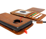 Echtleder-Hülle für Samsung Galaxy S9, Buch-Brieftaschen-Cover, Karten, abnehmbare, abnehmbare BB-Slots, Ausweisfenster, Vintage-Braunbraunes schlankes Daviscase