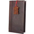 Soft brown genuine leather Samsung Galaxy S8 Plus wallet case with card slots, handmade by DAVISCASE, featuring a vintage design.