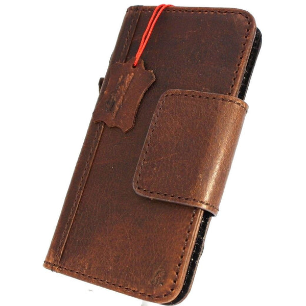 Genuine high quality natural leather Case for Samsung Galaxy S9 book Jafo design wallet handmade oiled magnetic Closure Businesse daviscase Dark