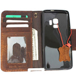 Echtes italienisches Lederetui für Samsung Galaxy S9 Buch Jafo Brieftasche handgemachte geölte magnetische Abdeckung s Businesse daviscase Dark