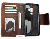 Étui en cuir véritable vintage pour Samsung Galaxy S9 Plus livre jafo portefeuille fermeture magnétique couverture cartes fentes sangle luxe daviscase