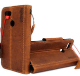 Genuine Tanned Leather Case for Google Pixel 3 XL Book Wallet Handmade holder Retro Luxury Full magnetic Closure Davis