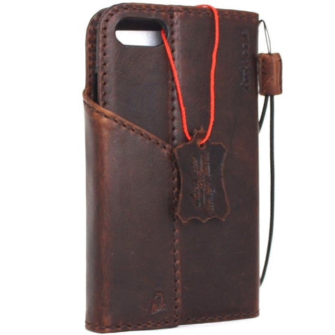 Echtes ECHTES Leder für iPhone 7, magnetische Hülle, Brieftasche, Kreditkartenetui, Buch, luxuriös, Rfid Pay 3D