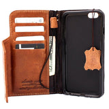Echtes Vollleder für iPhone 8 Plus, magnetische Hülle, Brieftasche, Kreditkartenetui, Buch, luxuriös, Jafo Pro 