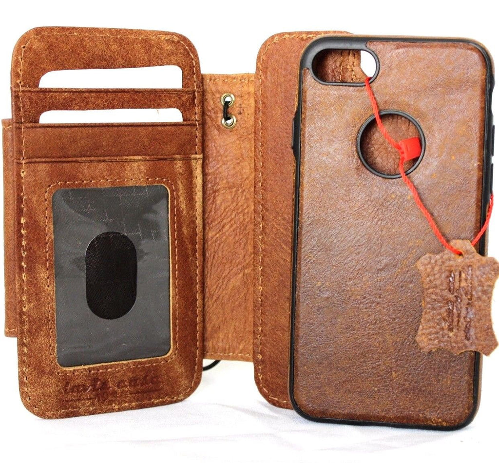Genuine Italian leather iPhone 6/6s wallet case with removable credit holder and secure book-style cover.