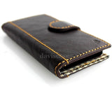 genuine leather case for iphone 5s 5c 5 cover book wallet credit card c s flip handmade luxury ! 