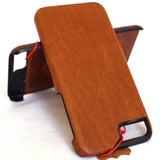 Genuine REAL natural leather iPhone 8 case cover wallet slim holder book luxury retro Classic