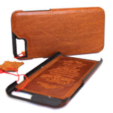 Véritable cuir naturel iPhone 8 cas couverture portefeuille mince support livre de luxe rétro classique