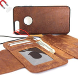 Echtes, vollständig weiches Leder, abnehmbare Hülle für iPhone 8 Plus, abnehmbarer Einband, Buch-Geldbörse, Karte, Ausweis, magnetisch, Business-DavisCase