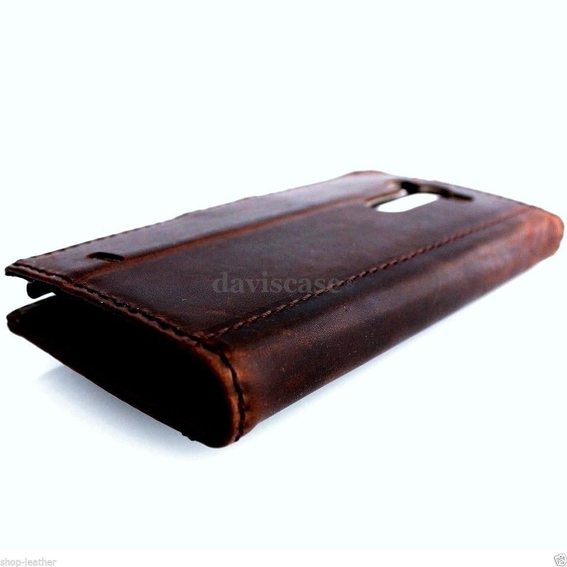 Vintage genuine leather hard case for LG G3, handmade luxury slim book wallet phone cover with premium craftsmanship.