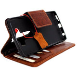 Genuine vintage leather Case for LG V10 book wallet magnet cover light brown cards slots slim daviscase