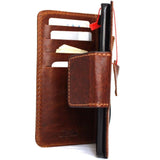 Echte Vintage-Ledertasche für LG V20, Buch-Brieftasche, magnetische Abdeckung, hellbraun, Kartenfächer, dünnes Daviscase