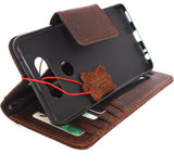 Genuine vintage leather Case for LG V20 book wallet magnet cover slim brown cards slots handmade daviscase